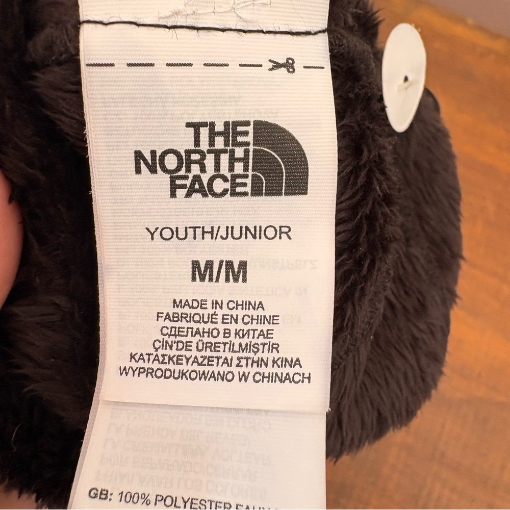 💙($25) The North Face NWT Medium Black Fleece Hat with Pink Logo - Picture 4 of 4